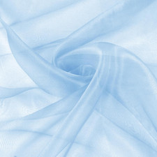Sheer Organza Fabric by The Yard, 60 Inch Wide Light Blue Organza Fabric Bolt Br