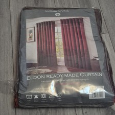Eldon Ready Made Curtains 90 X 90 Dark Red Patterned See Description