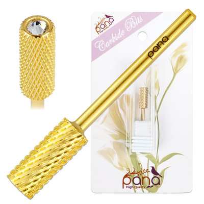PANA USA Professional Crystal Top Gold Small Barrel Nail Drill Bit Coarse Grit
