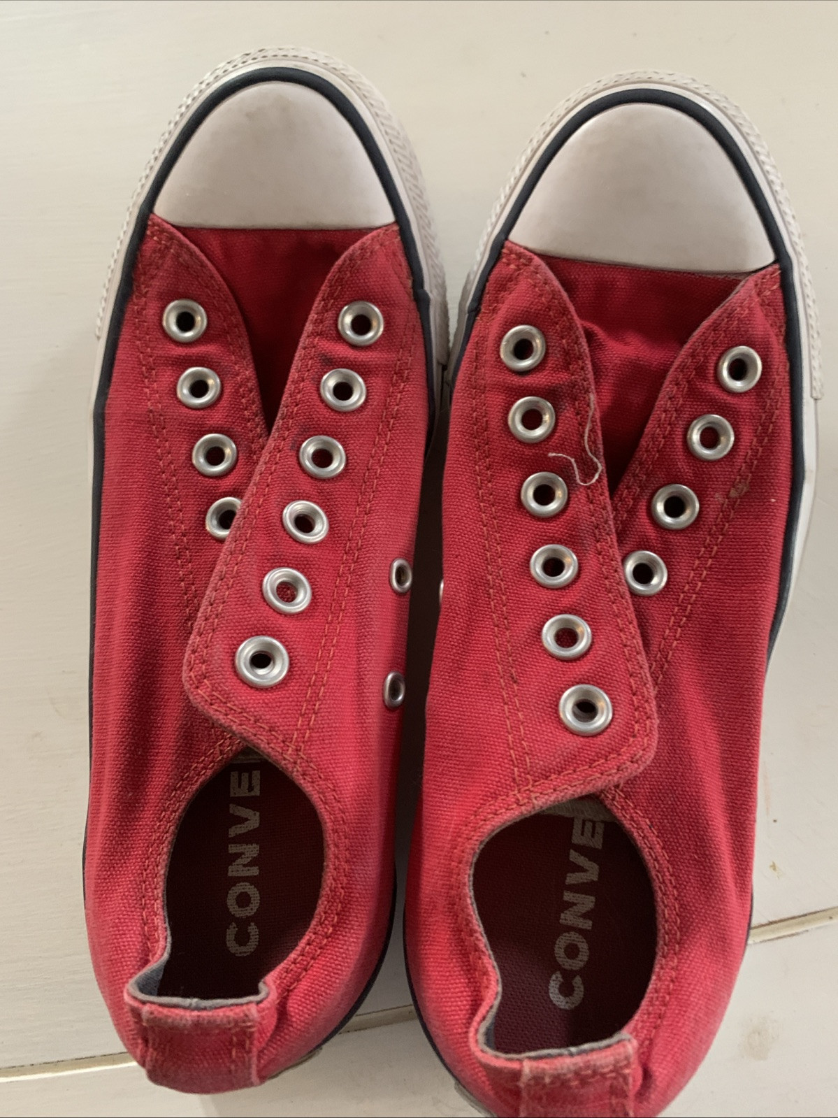 Converse Chuck Taylor All Star Low Top Red Canvas Sneakers Shoes Mens 5 Womens 7