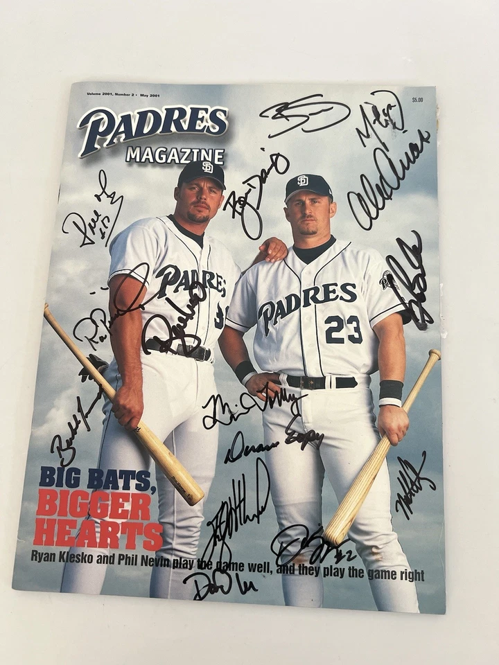 Lot of 3 Autographed Padres Magazines Signed Official Signature Card Authentic - Image 2 of 4