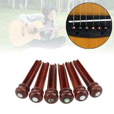 For Acoustic Guitar Bridge Pins w/ Abalone Dot Cocobolo Wood String Pegs 6pcs US