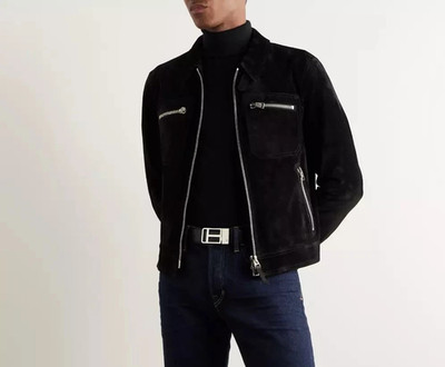 Men Black Pure Suede Leather Jacket Slim Fit Trucker Jacket Custom Size S M L XL
