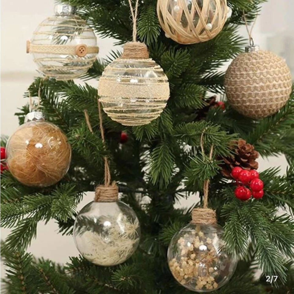 Hardware de restauración - 6 adornos navideños de champán - vidrio rústico y cuerda Foto 2 de 4