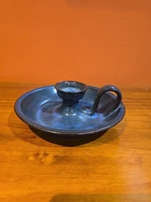 Vintage 1994 Jugtown Pottery Chamberstick Candle Holder (VO)