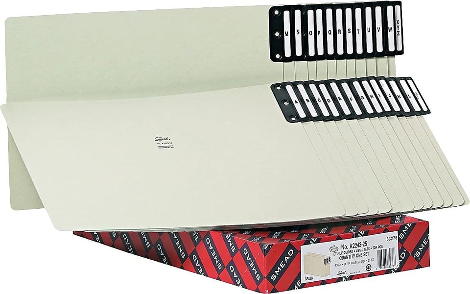 Smead 100% Recycled End Tab Pressboard File Guides, Vertical Metal Tab (A-Z), - Image 2 of 3