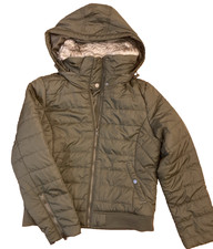 NWT Aeropostale Green Zip Up Hooded Faux Collar Puffer Jacket Large Women s