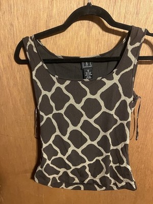 INC International Concepts Brown & Tan Nylon Tank-top Medium