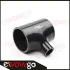 US 2.75" Silicone Hose Joiner Tee Dump Valve Coolant T-Piece Pipe 1" Spout Black