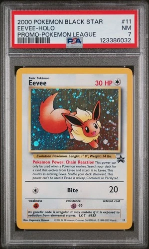 PSA 7 NM Eevee Black Star Promo SWIRL Holo Rare Pokemon Card 11