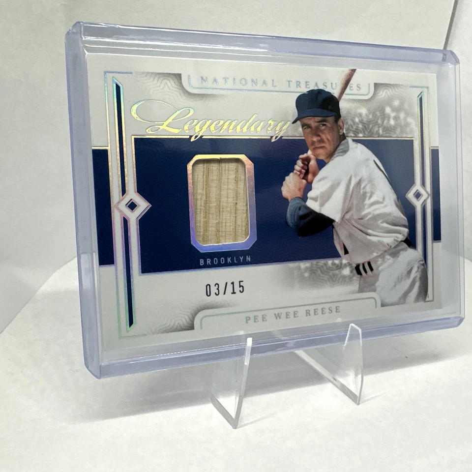 2024 Panini National Treasures Pee Wee Reese Bat Relic 3/15 🔥 Brooklyn 🔥 Foto 3 de 4