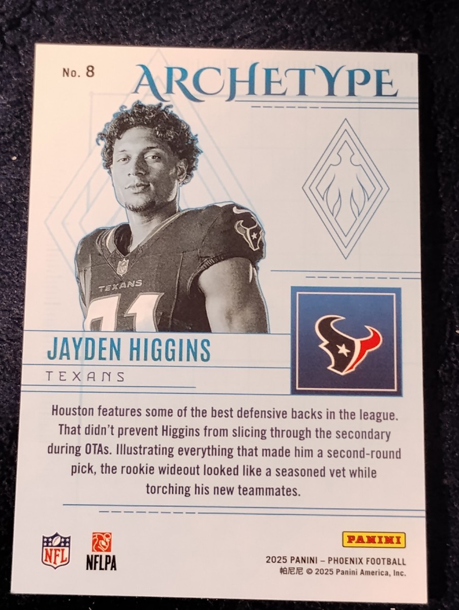 2025 Panini Phoenix Football Archetype - #8 Jayden Higgins (RC