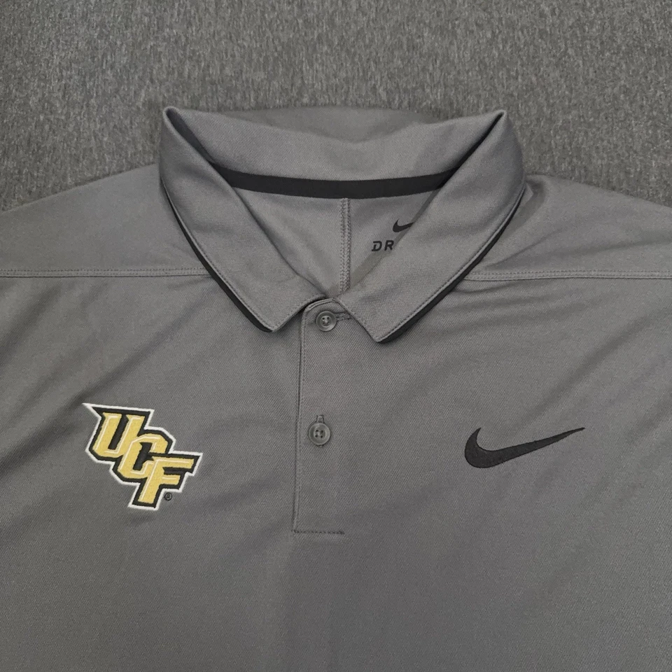 UCF Knights Polo Shirt Men Large NWT Gray Nike Dri Fit NCAA Stretch - Image 4 of 4