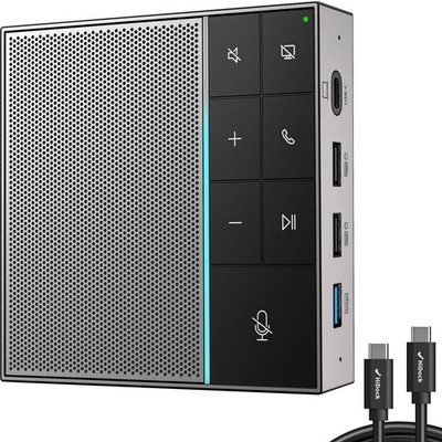 Conference Speaker and Microphone with Mute/Project, Enhanced Voice Pickup & ...
