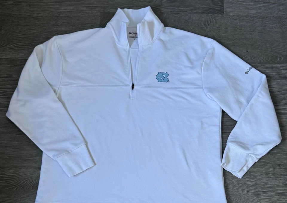 Women's North Carolina Tar Heels Birchwood Fleece 1/4 Zip White Sweatshirt Large - Image 3 of 4