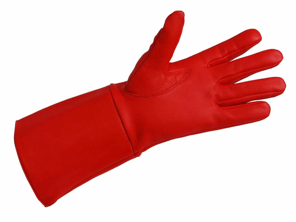 皮革手套长臂袖口中世纪文艺复兴角色扮演手套Amara衬里 — 第 2/4 张图片