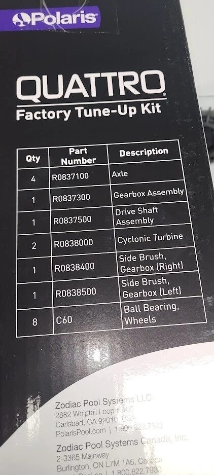 Kit de puesta a punto de fábrica Polaris Quattro para Quatrro P40 P4000 Foto 3 de 3