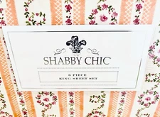 Rachel Ashwell Shabby Chic King Sheet 6 Pieces in Set Orange Roses