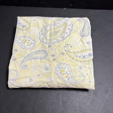 Pottery Barn Kids Paisley Fitted Crib Sheet Yellow Grey White Floral Flowers