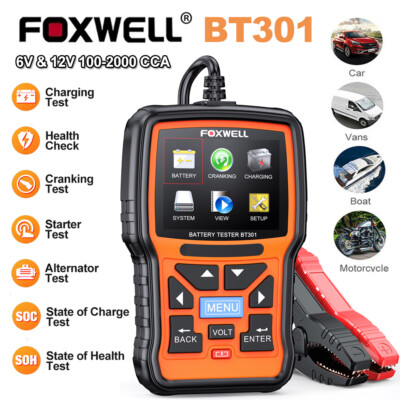 Digital Battery Load Tester Cranking Charging System Alternator Analyzer 6V 12V