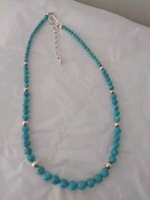 Jay King Turquoise With Gold Cabochon Necklace