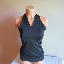 Tommy Bahama Pearl Twist High Neck Tankini Swim Top Black M NWT