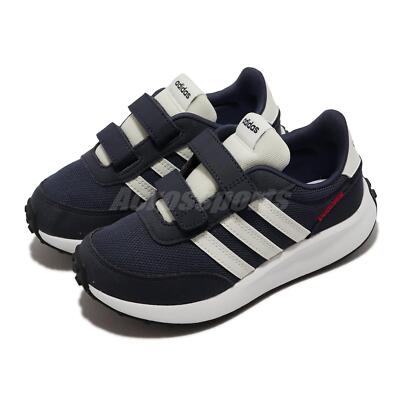 adidas Run 70S CF K Black White Strap Kids Preschool Running Shoes GW0334 
