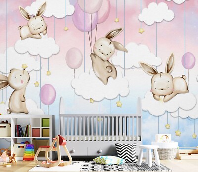 3D Tier Kaninchen M4871 Tapete Wandbild Selbstklebend Abnehmbare Aufkleber Romy