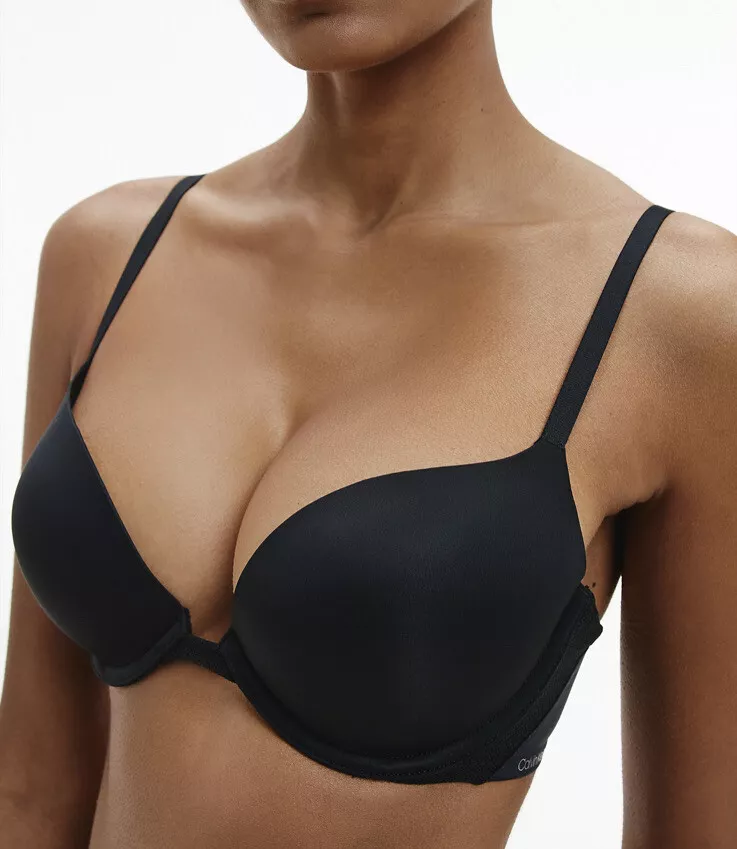 Calvin Klein PLUNGE PUSH-UP BRA - PERFECTLY FIT FLEX-RRP £42/ Black