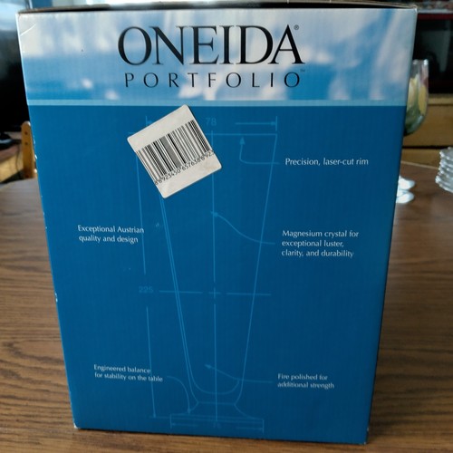 "NEW" Oneida Portfolio VTG Set of 4 European Lead Free Crystal Beer Glass 16.5oz - Picture 3 of 4
