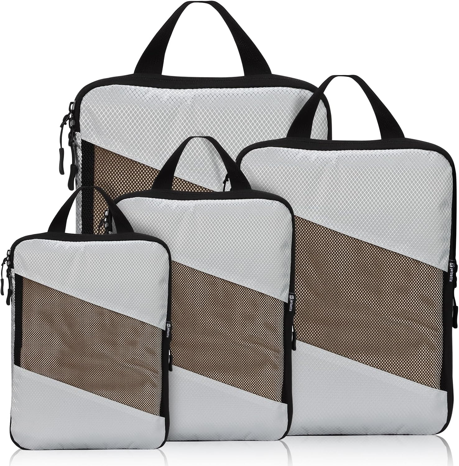 Extra Large and with Mesh 4 Set Compression Packing Cubes, Expandable Large Suit