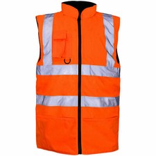 HI VIS VIZ BODY WARMER VISIBILITY FLEECE REVERSIBLE WATERPROOF GILET WAISTCOAT