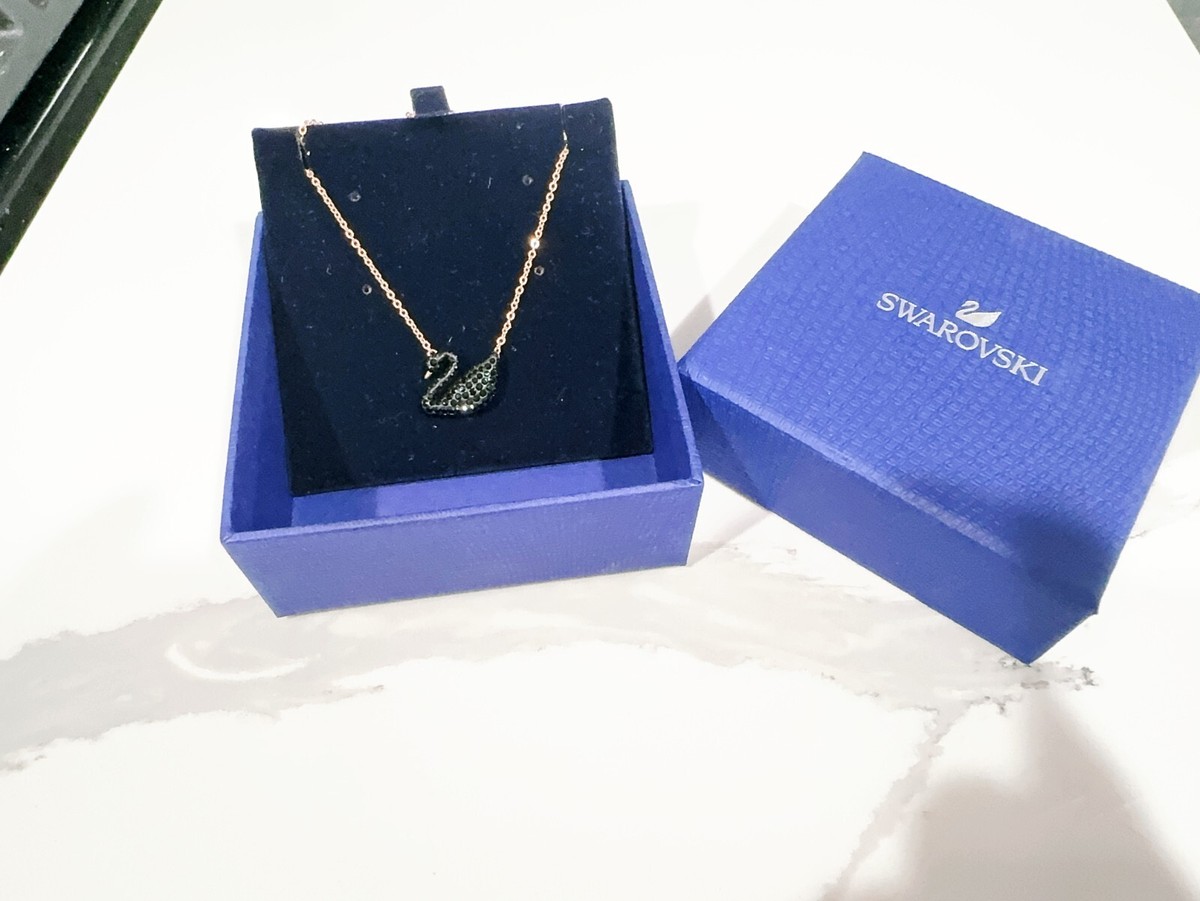Swarovski 5204134 Women's Black Iconic Swan Necklace 768549904240