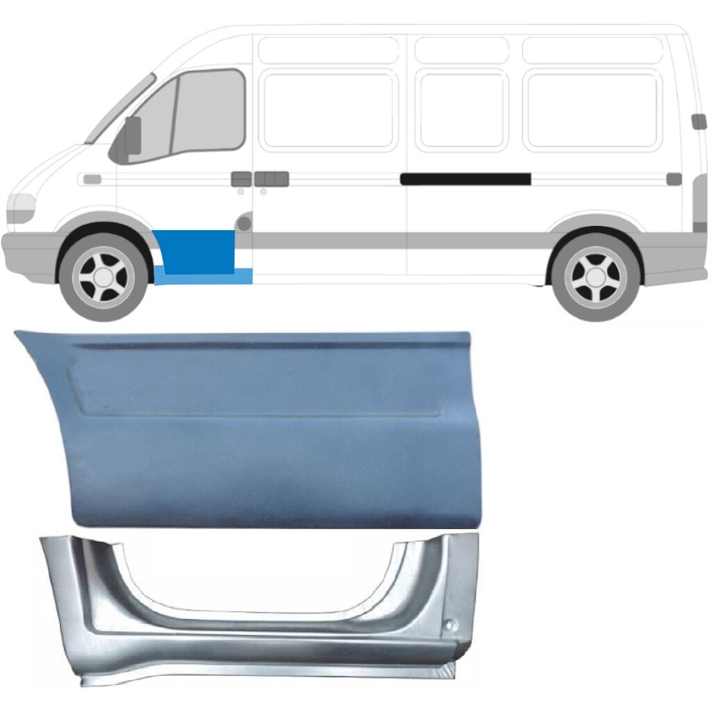 RENAULT MASTER MOVANO 1998-2010 FRONT DOOR REPAIR PANEL DOORSTEP SET / LEFT LH