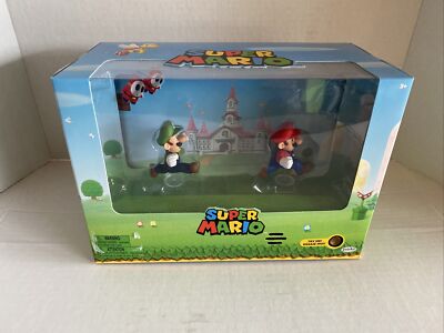 JAKKS Pacific Mario & Luigi Figures w/ Interactive Background SDCC 2020 NEW