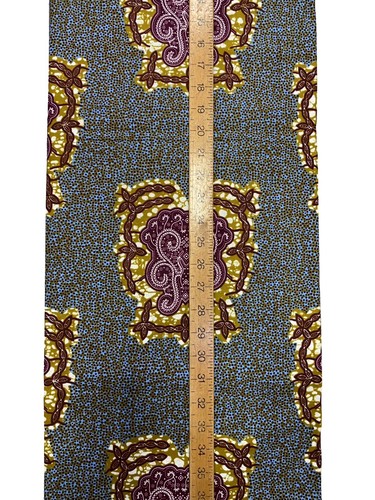 Tessuto Ankara stampa cera africana 100% cotone 6 iarde nuovo artigianale/abito/gonna nuovo!! - Foto 8 di 9