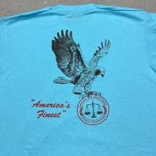 Vintage Police Olympics T-Shirt Mens XL Blue Screen Stars Single Stitch Made USA