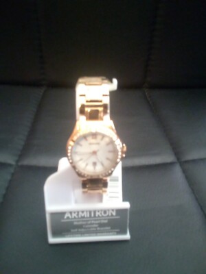 Armitron Women's Crystal Accented Mother of Pearl Watch