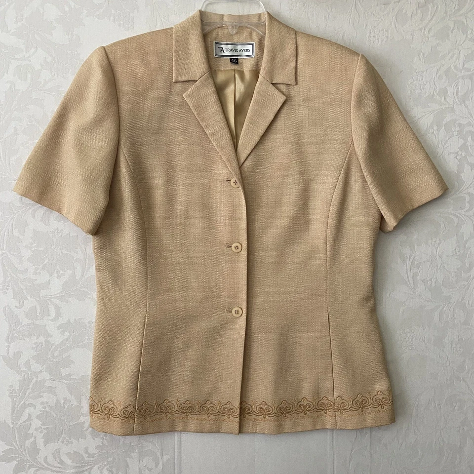 Traje Travis Ayers Dorado 2 Piezas Manga Corta Mujer 12 Pecho 41 Cintura 31 Entrepierna 30 Foto 2 de 4