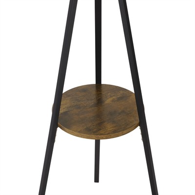 Appendiabiti Da Terra Con Lastra Di Roccia - 2 Ganci, Design Moderno, Giallo Dorato, 65x30x175 Cm, Per Ingresso O Camera