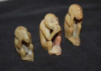 Vintage Speak no Evil See No Evil Hear No Evil Monkey set of 3 ONXY