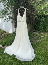 Boho Peekaboo Custom Wedding Gown DressEtsy Size 10