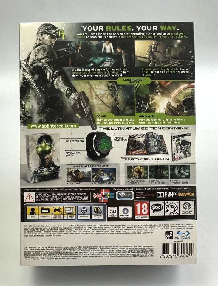 PS3 Splinter Cell Blacklist - The Ultimate Edition, New And Factory Sealed - Image 2 of 4