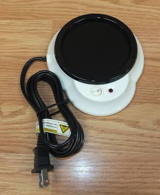 Merch Source (BL2012) 16w Black & White Electric Beverage Warmer **READ** 