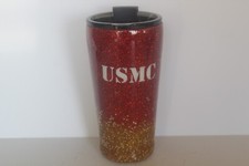 Vaso USMC RTIC 20 oz - Rojo brillante y amarillo | Taza de viaje Marines con tapa