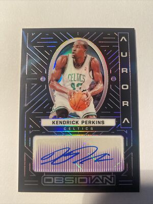 Kendrick Perkins 2021-22 Panini Obsidian Purple Aurora Auto 10/75