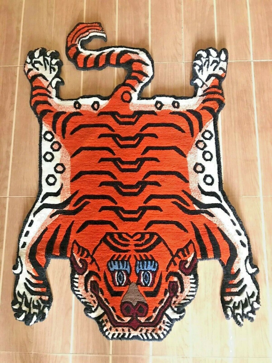Hand Knotted Tibetan small tiger skin rug | eBay