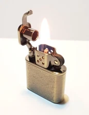 OLDSCHOOL LIGHTER Vintage Style Classic Retro Fuel Saving Lighter O Ring USA