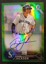 2016 Bowman Chrome Drew Jackson RC Auto Green Refractor SN 65/99 Mariners CC