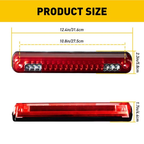 For 1988-1998 GMC Chevy C/K1500 2500 3500 LED Third 3rd Brake Cargo Light Lamp - Picture 3 of 11